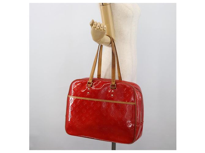 LOUIS VUITTON Borsa Monogram Vernis Sutton Rosso Rouge M91080 LV Auth 195186 - vista 25