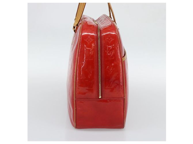 LOUIS VUITTON Borsa Monogram Vernis Sutton Rosso Rouge M91080 LV Auth 195186 - vista 4