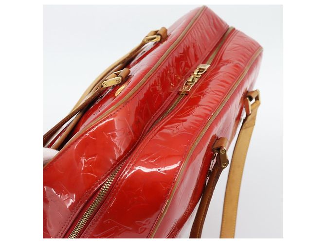 LOUIS VUITTON Borsa Monogram Vernis Sutton Rosso Rouge M91080 LV Auth 195186 - vista 6
