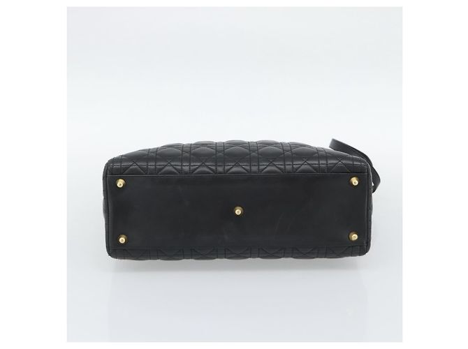 Borsa Christian Dior Lady Dior Canage in pelle di agnello 2way Nero Oro Auth 194922SAM D'oro - vista 11