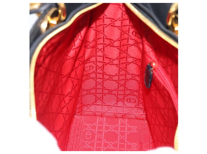 Borsa Christian Dior Lady Dior Canage in pelle di agnello 2way Nero Oro Auth 194922SAM D'oro - vista 21