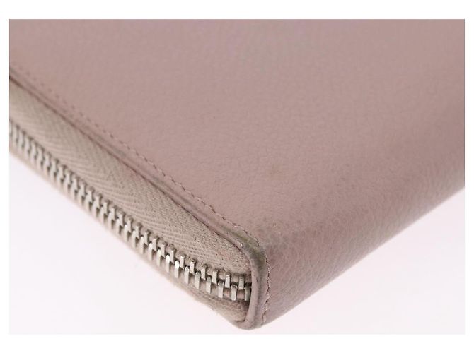 SAINT LAURENT Long Wallet Leather Beige Silver Auth bs36457 Argento - vista 10