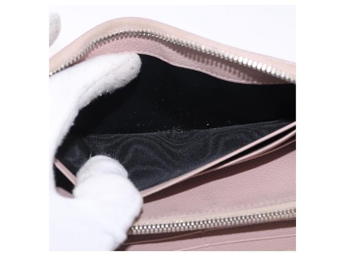 SAINT LAURENT Long Wallet Leather Beige Silver Auth bs36457 Argento - vista 14