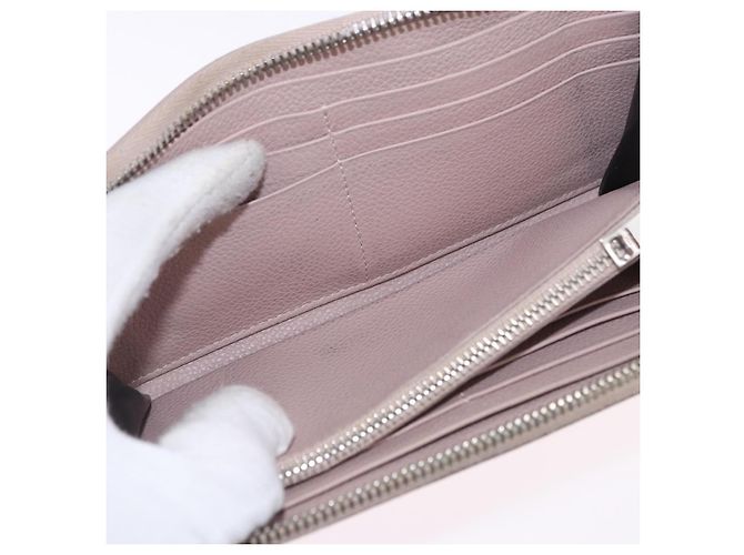 SAINT LAURENT Long Wallet Leather Beige Silver Auth bs36457 Argento - vista 15