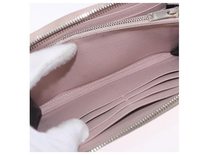SAINT LAURENT Long Wallet Leather Beige Silver Auth bs36457 Argento - vista 16