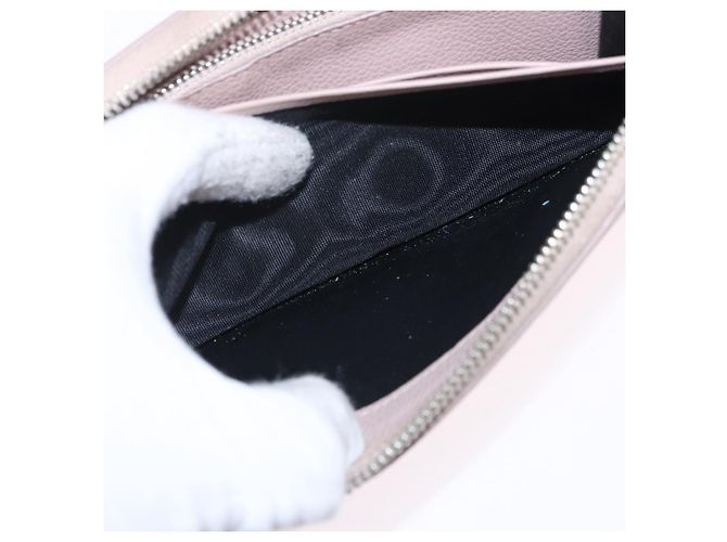 SAINT LAURENT Long Wallet Leather Beige Silver Auth bs36457 Argento - vista 17