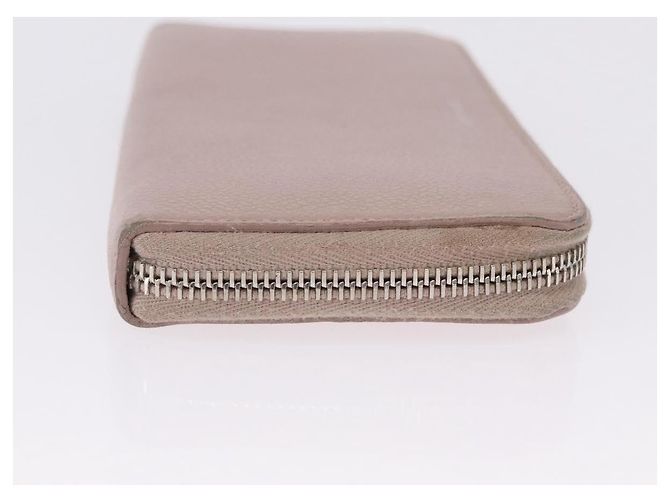 SAINT LAURENT Long Wallet Leather Beige Silver Auth bs36457 Argento - vista 4