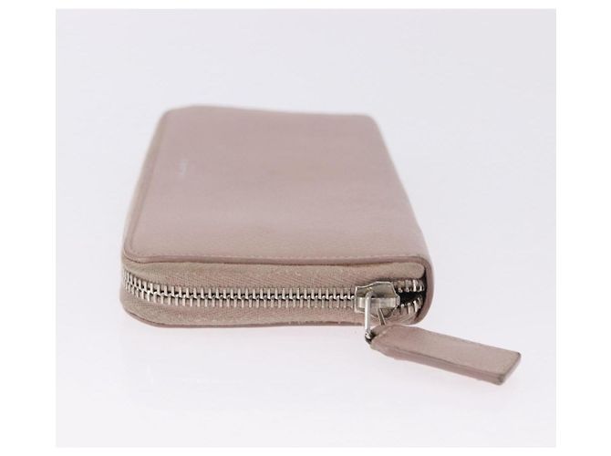 SAINT LAURENT Long Wallet Leather Beige Silver Auth bs36457 Argento - vista 5
