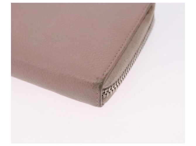 SAINT LAURENT Long Wallet Leather Beige Silver Auth bs36457 Argento - vista 9