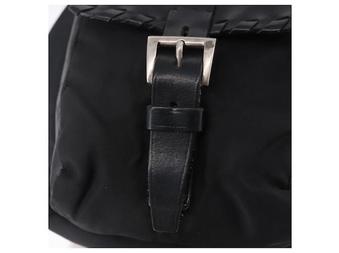 Borsa PRADA Borsa a tracolla Nylon Pelle Nero Argento Aut 192532 - vista 14