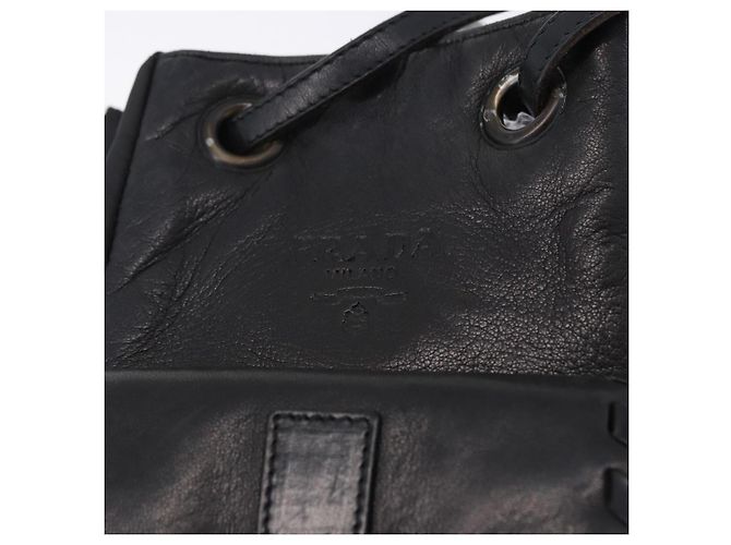 Borsa PRADA Borsa a tracolla Nylon Pelle Nero Argento Aut 192532 - vista 15