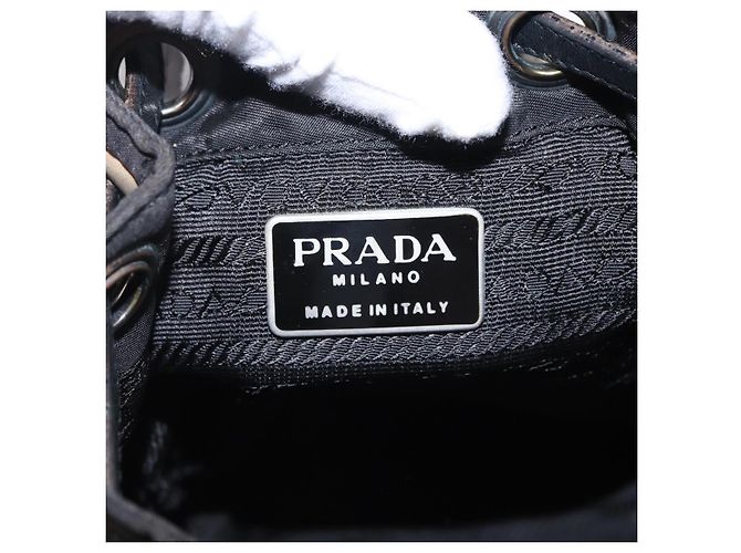Borsa PRADA Borsa a tracolla Nylon Pelle Nero Argento Aut 192532 - vista 16