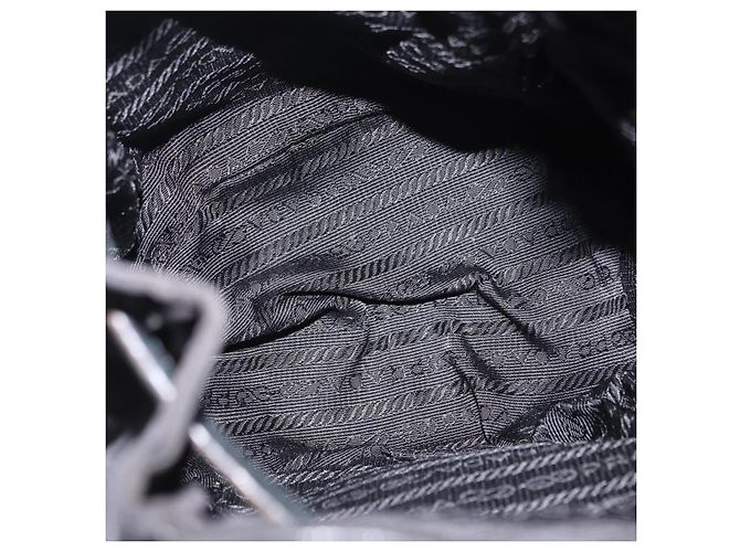 Borsa PRADA Borsa a tracolla Nylon Pelle Nero Argento Aut 192532 - vista 17
