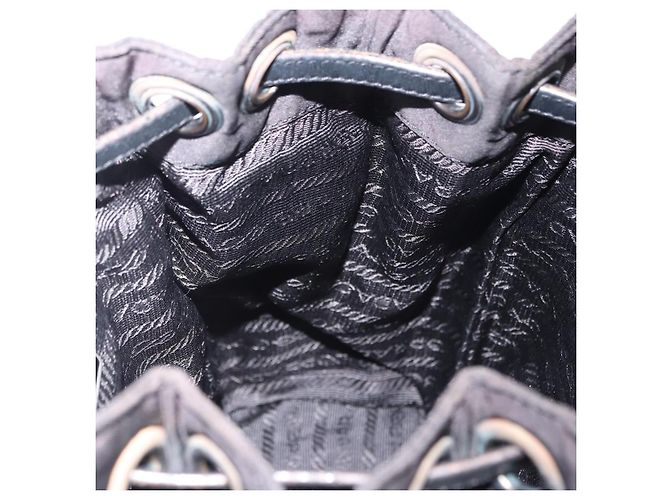 Borsa PRADA Borsa a tracolla Nylon Pelle Nero Argento Aut 192532 - vista 18