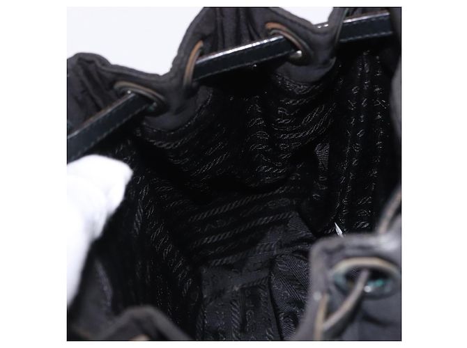 Borsa PRADA Borsa a tracolla Nylon Pelle Nero Argento Aut 192532 - vista 19