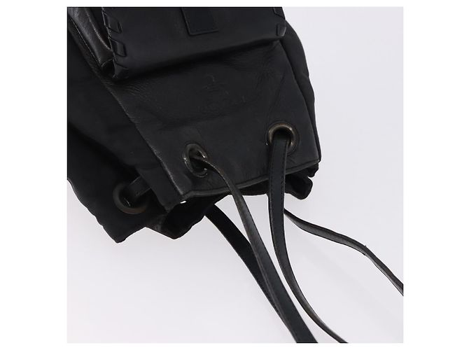 Borsa PRADA Borsa a tracolla Nylon Pelle Nero Argento Aut 192532 - vista 6