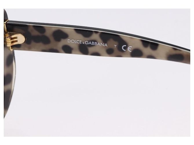 Dolce & Gabbana Occhiali da sole DOLCE&GABBANA in plastica nero e oro Auth BA14526 D'oro - vista 12