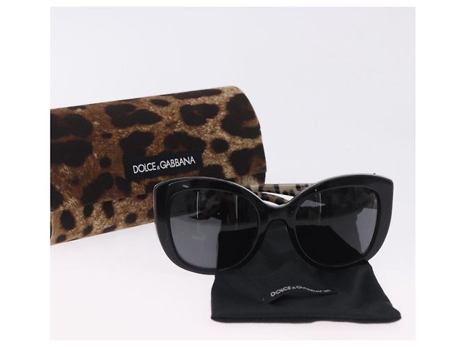 Dolce & Gabbana Occhiali da sole DOLCE&GABBANA in plastica nero e oro Auth BA14526 D'oro - vista 14