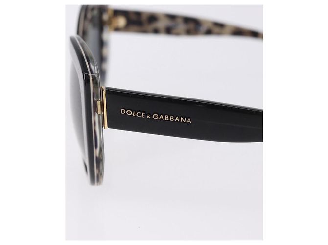 Dolce & Gabbana Occhiali da sole DOLCE&GABBANA in plastica nero e oro Auth BA14526 D'oro - vista 7