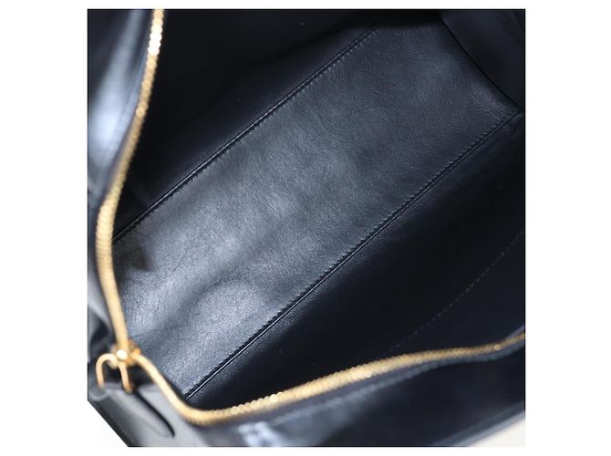 PRADA Schultertasche aus Leder Schwarz Gold Auth 190350V Golden - Ansicht 18