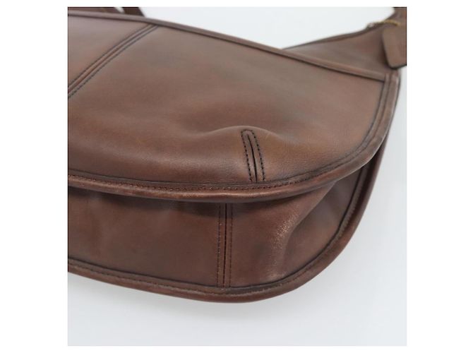 Borsa a Spalla Coach in Pelle Marrone e Oro Auth 194914A D'oro - vista 10