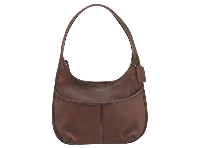 Borsa a Spalla Coach in Pelle Marrone e Oro Auth 194914A D'oro - vista 2