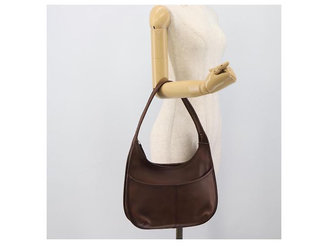 Borsa a Spalla Coach in Pelle Marrone e Oro Auth 194914A D'oro - vista 22