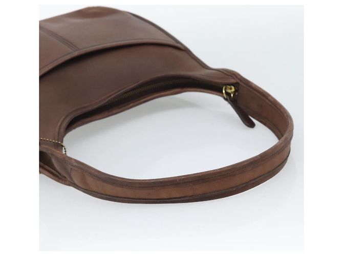 Borsa a Spalla Coach in Pelle Marrone e Oro Auth 194914A D'oro - vista 7