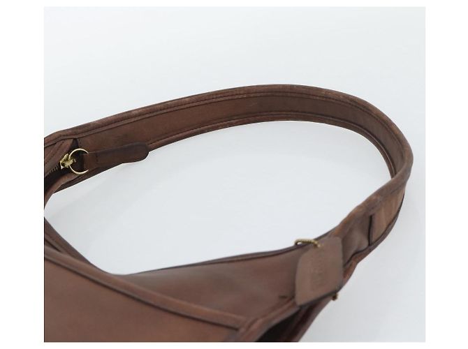 Borsa a Spalla Coach in Pelle Marrone e Oro Auth 194914A D'oro - vista 8