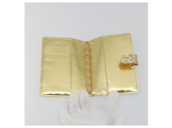 LOUIS VUITTON Monogram Miroir Agenda PM Planner Cover Gold R20962 Auth BA14630A Dorado - vista 13