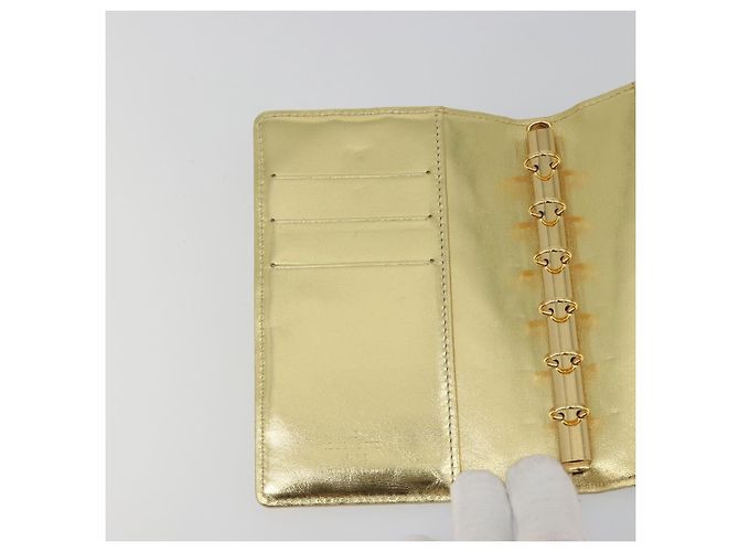LOUIS VUITTON Monogram Miroir Agenda PM Planner Cover Gold R20962 Auth BA14630A Dorado - vista 15