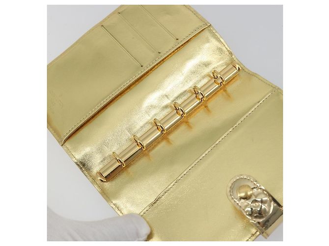LOUIS VUITTON Monogram Miroir Agenda PM Planner Cover Gold R20962 Auth BA14630A Dorado - vista 17