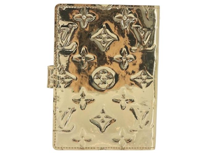 LOUIS VUITTON Monogram Miroir Agenda PM Planner Cover Gold R20962 Auth BA14630A Dorado - vista 3
