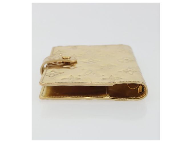 LOUIS VUITTON Monogram Miroir Agenda PM Planner Cover Gold R20962 Auth BA14630A Dorado - vista 6
