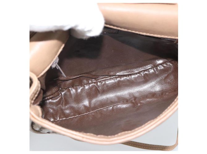 Borsa a Spalla FENDI in Pelle Marrone con Tonalità Oro Auth gh2333A - vista 16