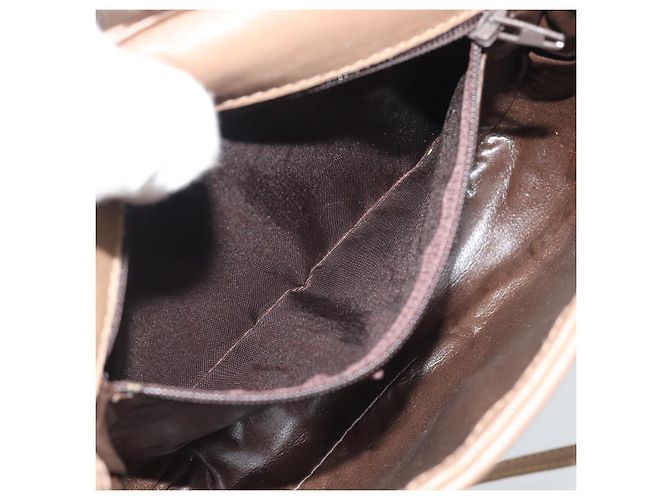 Borsa a Spalla FENDI in Pelle Marrone con Tonalità Oro Auth gh2333A - vista 20