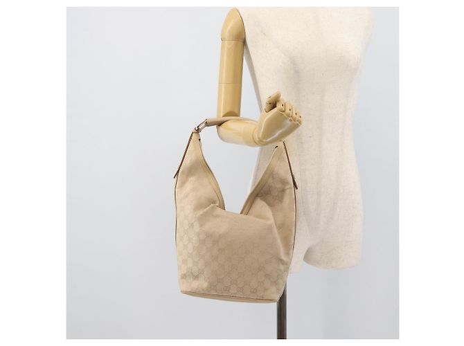Borsa a mano GUCCI GG Canvas Beige Oro 73885 Auth gh2261A - vista 22