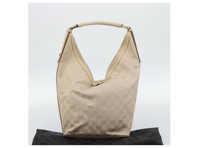 Borsa a mano GUCCI GG Canvas Beige Oro 73885 Auth gh2261A - vista 23