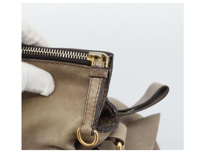 Borsa Miu Miu in pelle 2way Marrone Oro Auth 194733V D'oro - vista 16