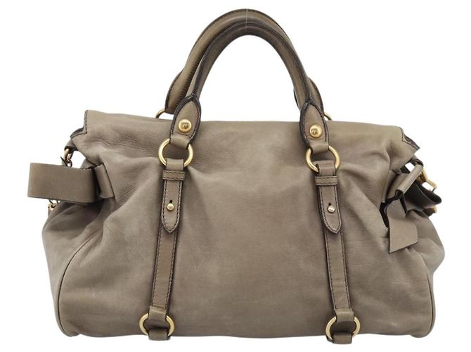 Borsa Miu Miu in pelle 2way Marrone Oro Auth 194733V D'oro - vista 3