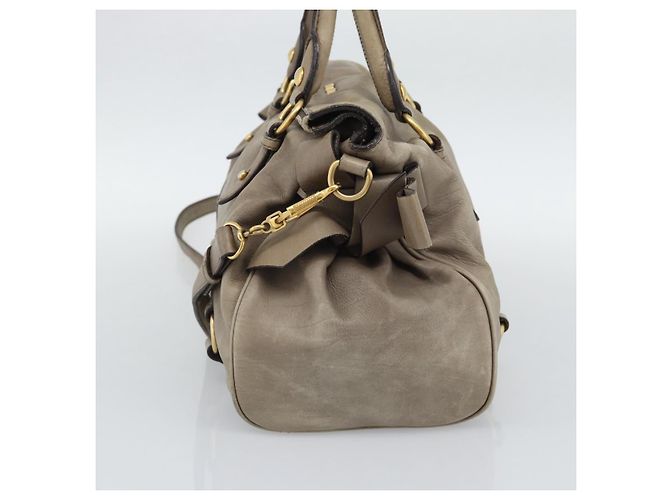 Borsa Miu Miu in pelle 2way Marrone Oro Auth 194733V D'oro - vista 5