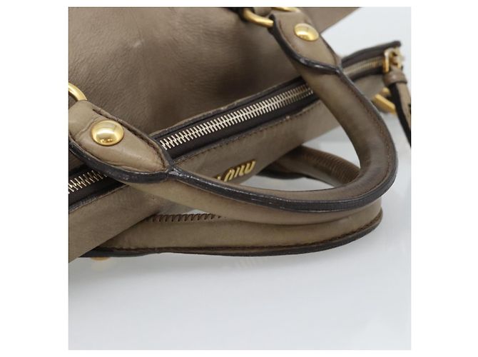 Borsa Miu Miu in pelle 2way Marrone Oro Auth 194733V D'oro - vista 7