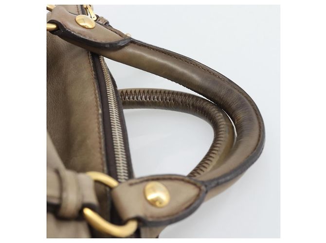 Borsa Miu Miu in pelle 2way Marrone Oro Auth 194733V D'oro - vista 8