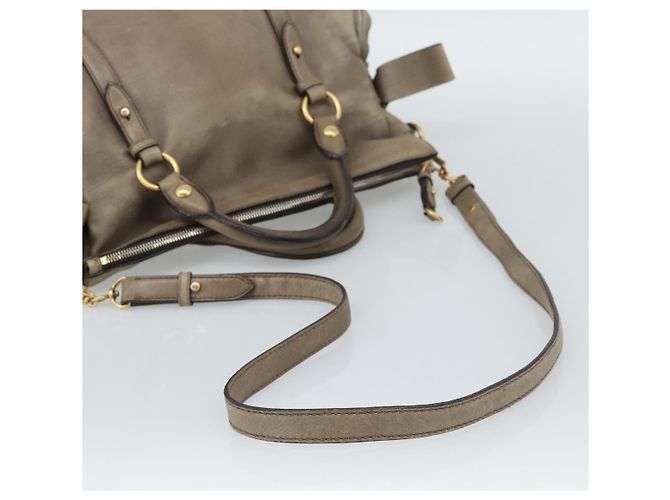 Borsa Miu Miu in pelle 2way Marrone Oro Auth 194733V D'oro - vista 9