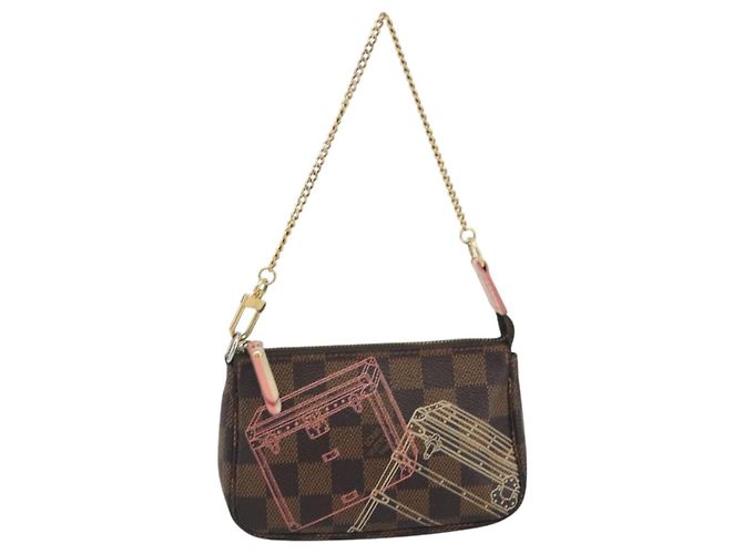 LOUIS VUITTON Damier Ebene Trunk Mini Pochette Accessoires N41433 Auth 192441A - vista 13