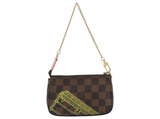 LOUIS VUITTON Damier Ebene Trunk Mini Pochette Accessoires N41433 Auth 192441A - vista 2