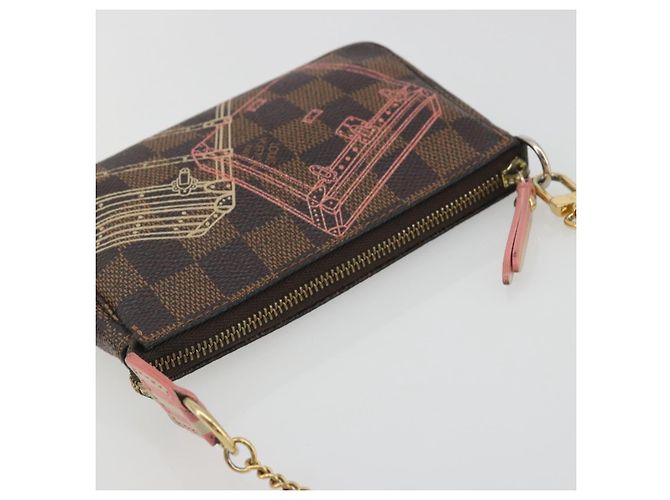 LOUIS VUITTON Damier Ebene Trunk Mini Pochette Accessoires N41433 Auth 192441A - vista 6