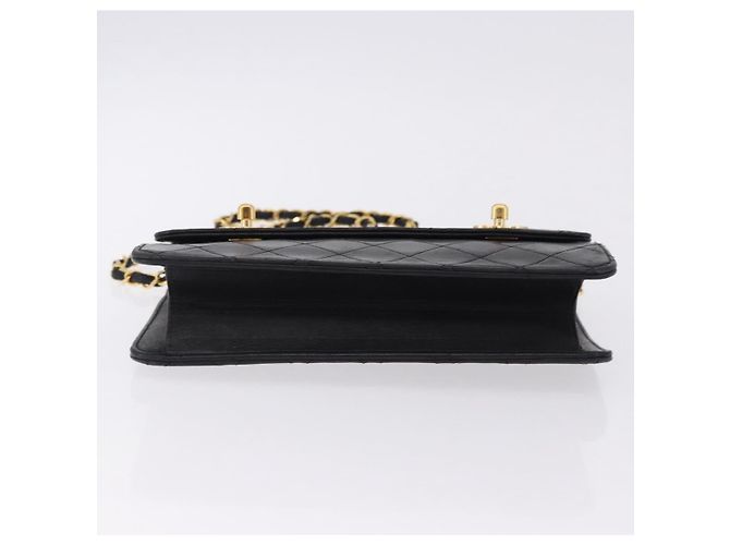 CHANEL Matelasse Chain Shoulder Bag Lamb Skin 2way Black Gold CC Auth 194687SAM Nero D'oro - vista 11