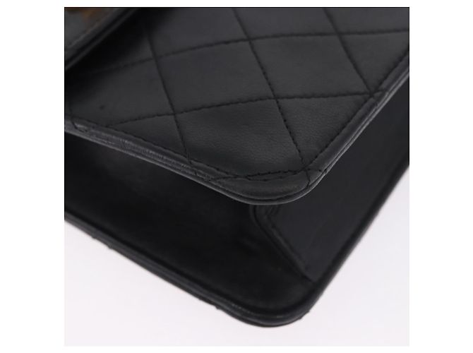 CHANEL Matelasse Chain Shoulder Bag Lamb Skin 2way Black Gold CC Auth 194687SAM Nero D'oro - vista 12