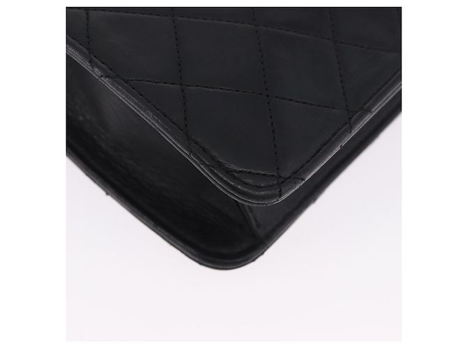 CHANEL Matelasse Chain Shoulder Bag Lamb Skin 2way Black Gold CC Auth 194687SAM Nero D'oro - vista 14